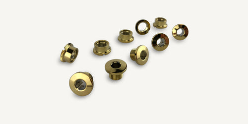 Pernos de corona - Bespoke knurled chainring bolts - Titanium gold